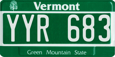 VT license plate YYR683
