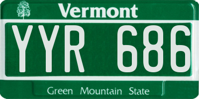 VT license plate YYR686