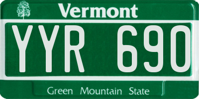 VT license plate YYR690