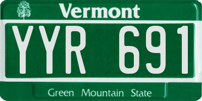 VT license plate YYR691