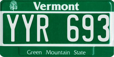 VT license plate YYR693