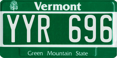 VT license plate YYR696