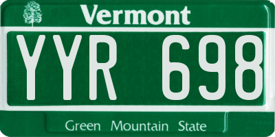 VT license plate YYR698