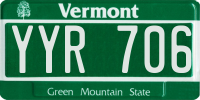 VT license plate YYR706