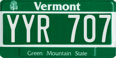 VT license plate YYR707
