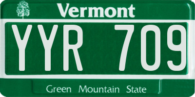 VT license plate YYR709