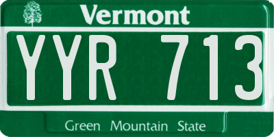 VT license plate YYR713