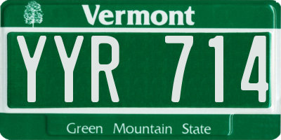 VT license plate YYR714