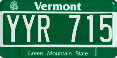 VT license plate YYR715