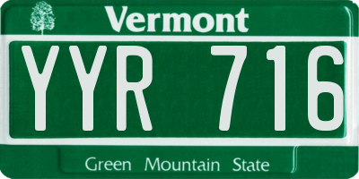 VT license plate YYR716