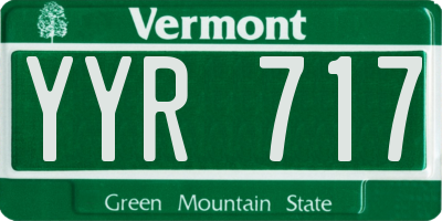 VT license plate YYR717