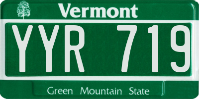 VT license plate YYR719