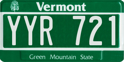 VT license plate YYR721
