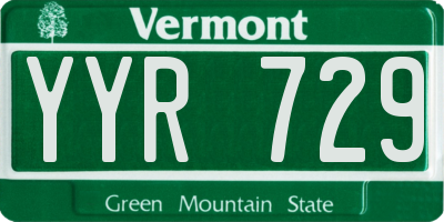 VT license plate YYR729