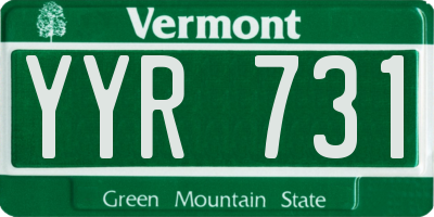 VT license plate YYR731