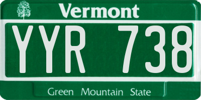 VT license plate YYR738