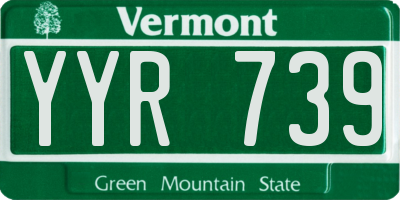 VT license plate YYR739
