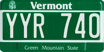 VT license plate YYR740