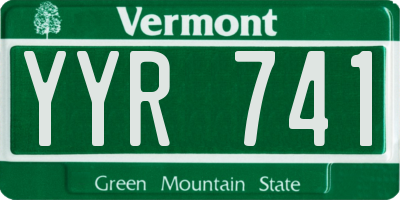 VT license plate YYR741