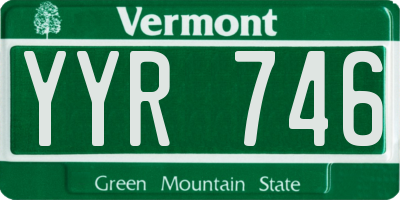 VT license plate YYR746