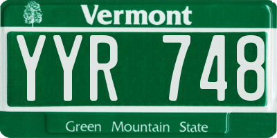 VT license plate YYR748