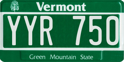 VT license plate YYR750