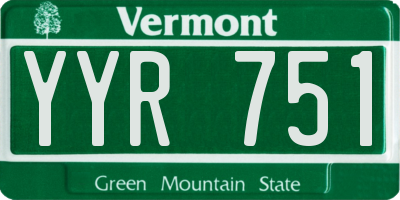 VT license plate YYR751
