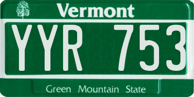 VT license plate YYR753