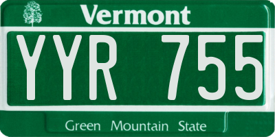 VT license plate YYR755