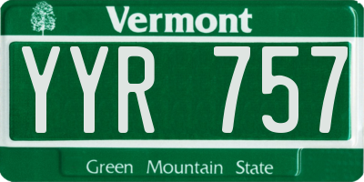 VT license plate YYR757