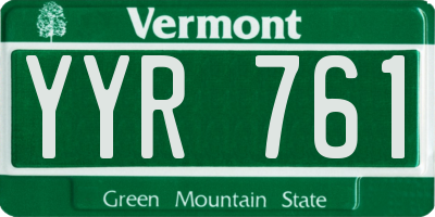 VT license plate YYR761