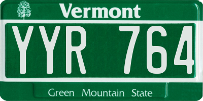 VT license plate YYR764