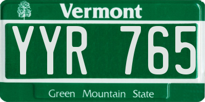 VT license plate YYR765