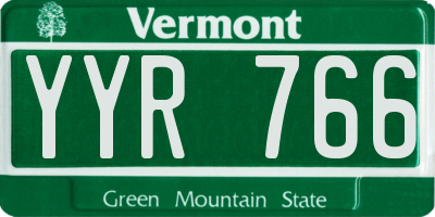 VT license plate YYR766
