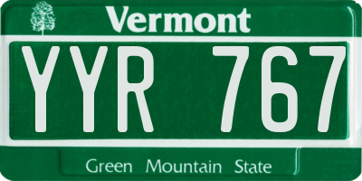 VT license plate YYR767