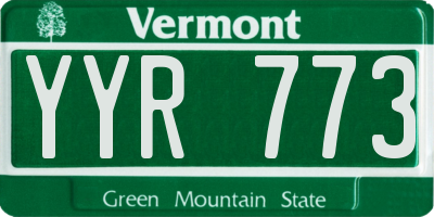 VT license plate YYR773