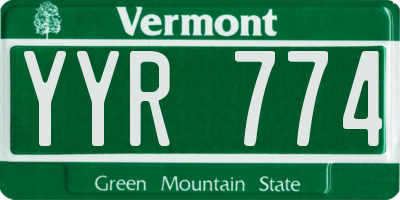 VT license plate YYR774