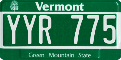 VT license plate YYR775