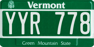 VT license plate YYR778