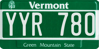 VT license plate YYR780