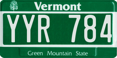 VT license plate YYR784