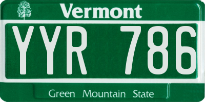 VT license plate YYR786