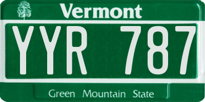 VT license plate YYR787