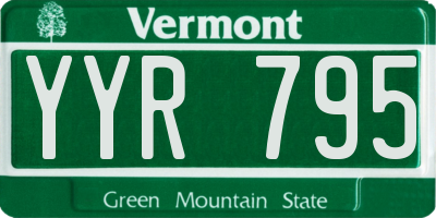 VT license plate YYR795