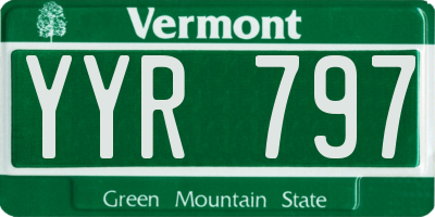 VT license plate YYR797
