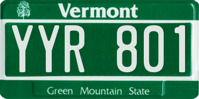 VT license plate YYR801