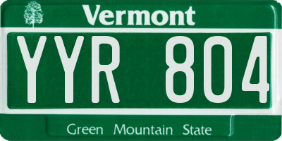 VT license plate YYR804