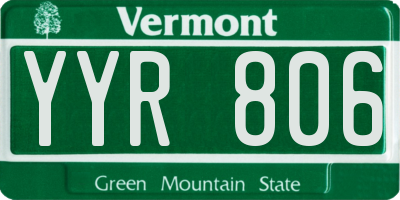 VT license plate YYR806