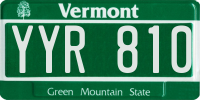 VT license plate YYR810