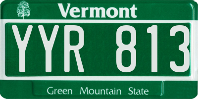 VT license plate YYR813